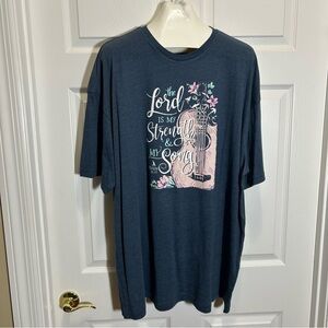 Love in Faith Blue Graphic Tee with Inspirational Design